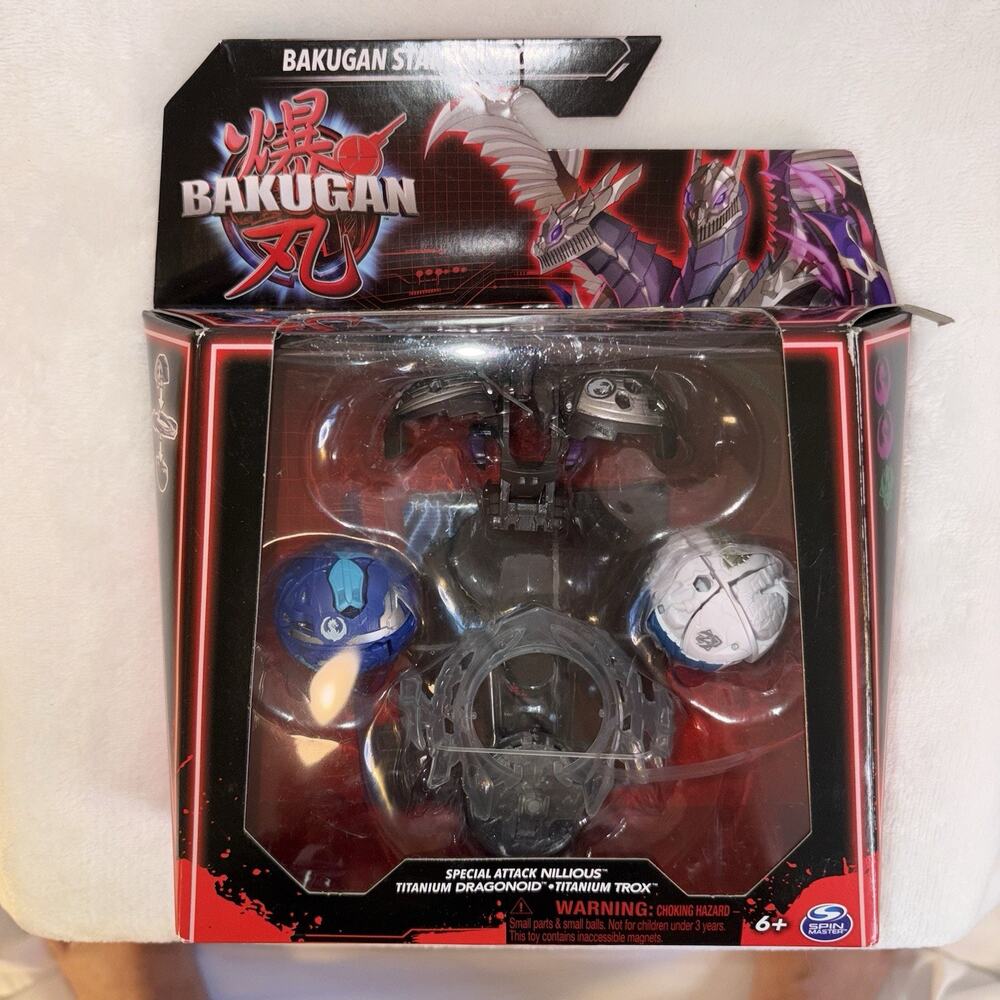 Bakugan Starter Pack Special Attack Nillious Titanium Dragonoid Titanium Trox